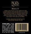 2010 Roza Ridge Merlot Back